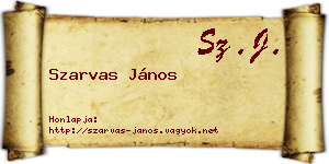 Szarvas János névjegykártya